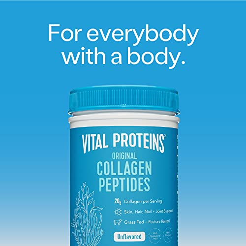 Vital Proteins Collagen Peptides Powder, 9.33 oz, Unflavored with Hyaluronic Acid and Vitamin C - Deborah Elizabeth Beauty