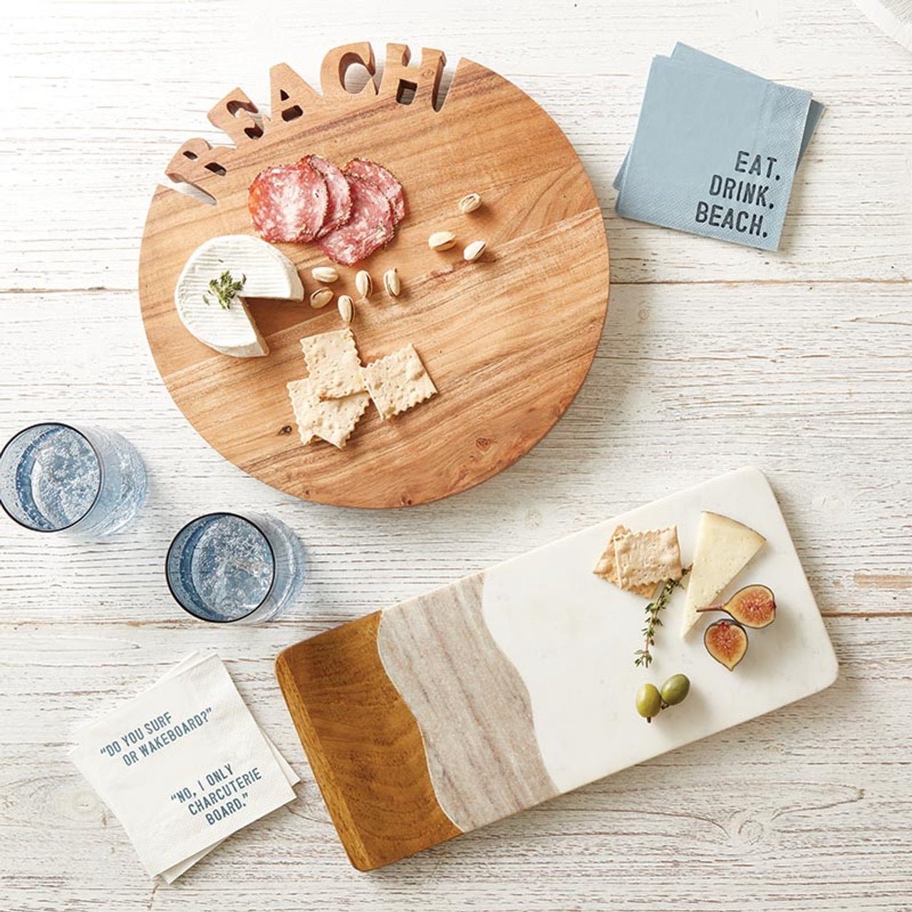 Face to Face Serving Board - Marble + Wood - Deborah Elizabeth