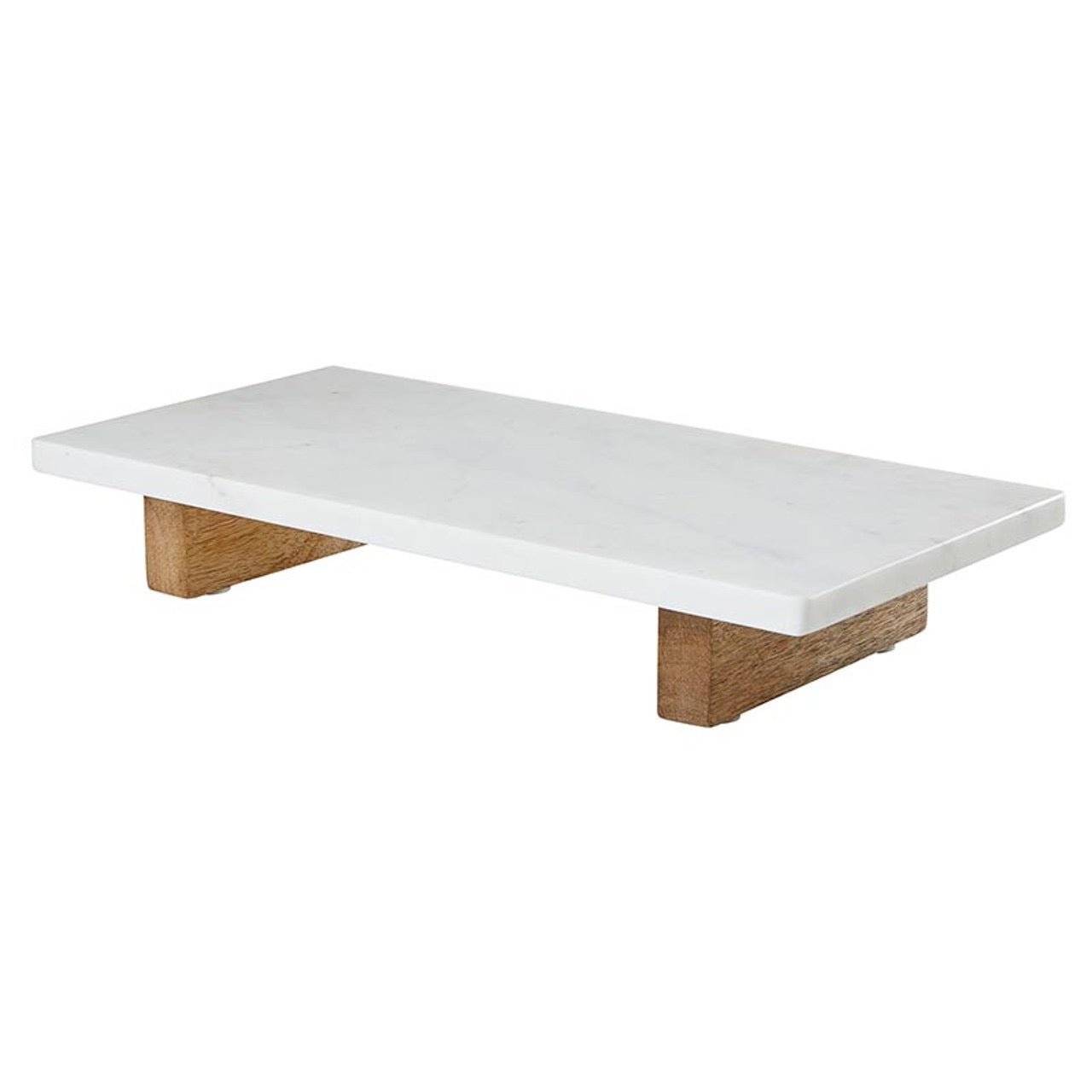 Marble Board With Wood Feet - White - Deborah Elizabeth