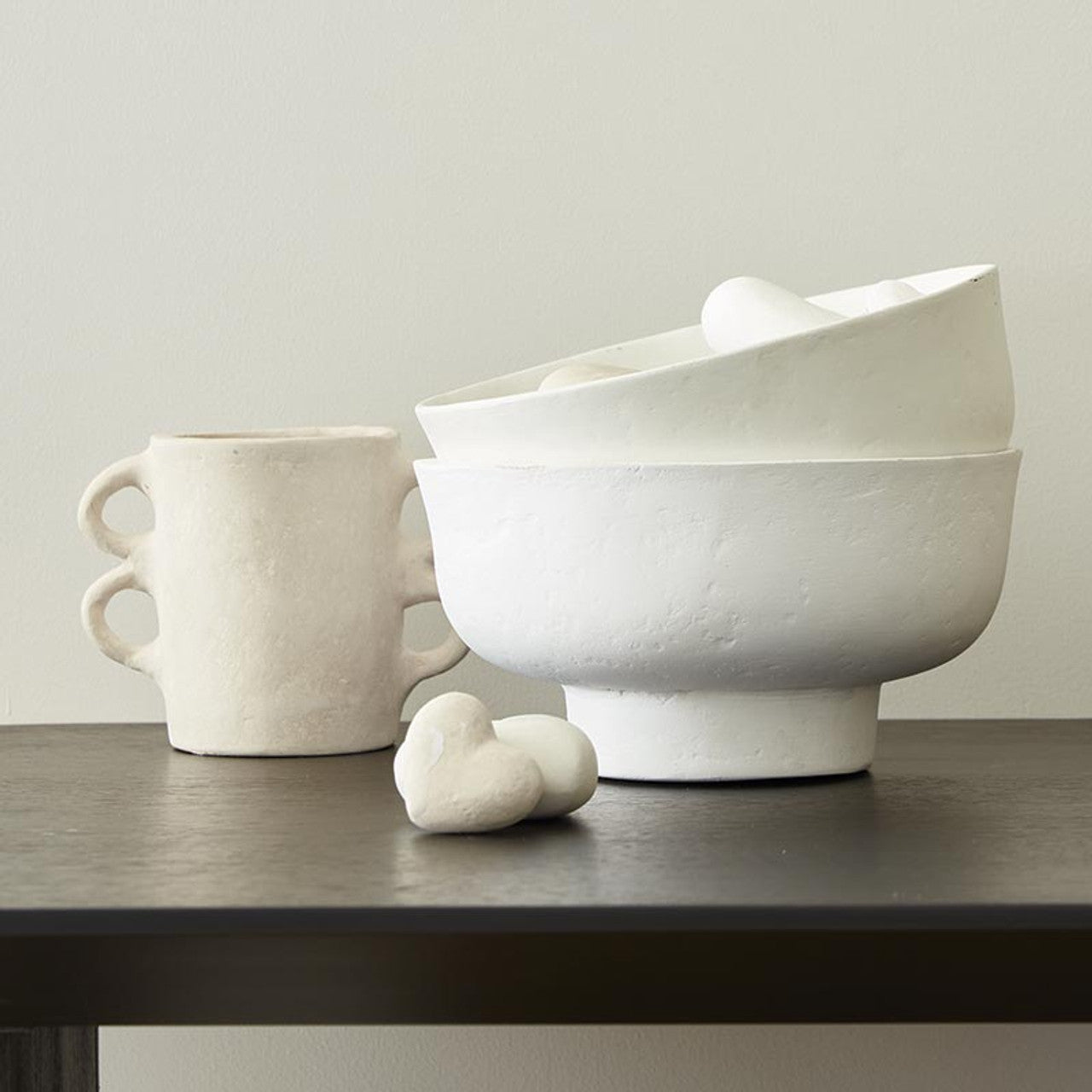 Paper - Mache Vase with Handles - Natural - Deborah Elizabeth