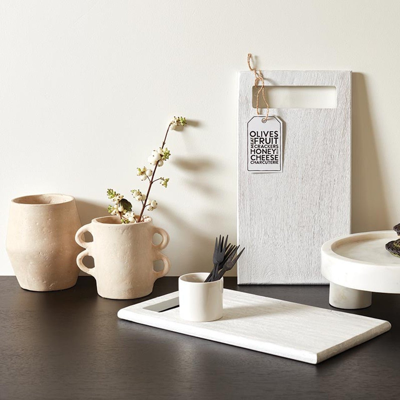 Paper - Mache Vase with Handles - Natural - Deborah Elizabeth