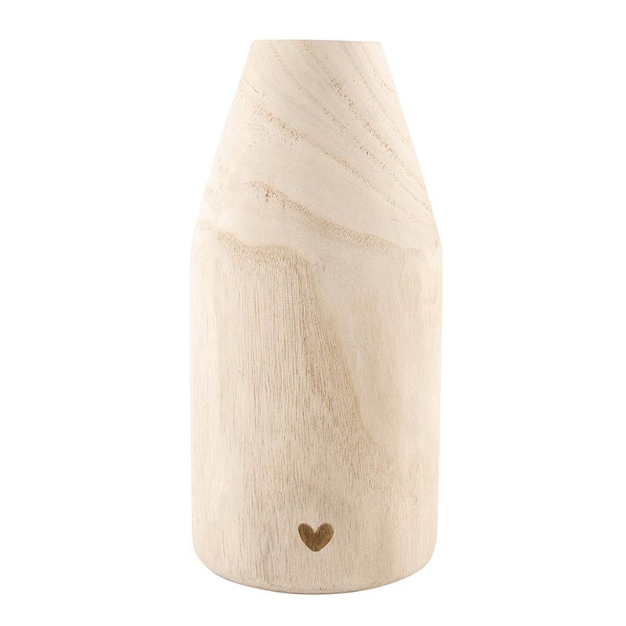 Paulownia Wood Vase with Heart - Deborah Elizabeth